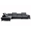 ECKSOFA PLAZA MAXI Links mit Schlaffunktion 127x195 Velours Dunkelgrau - Dunkelgrau/Schwarz, Holz/Textil (350/203cm) - Muffo