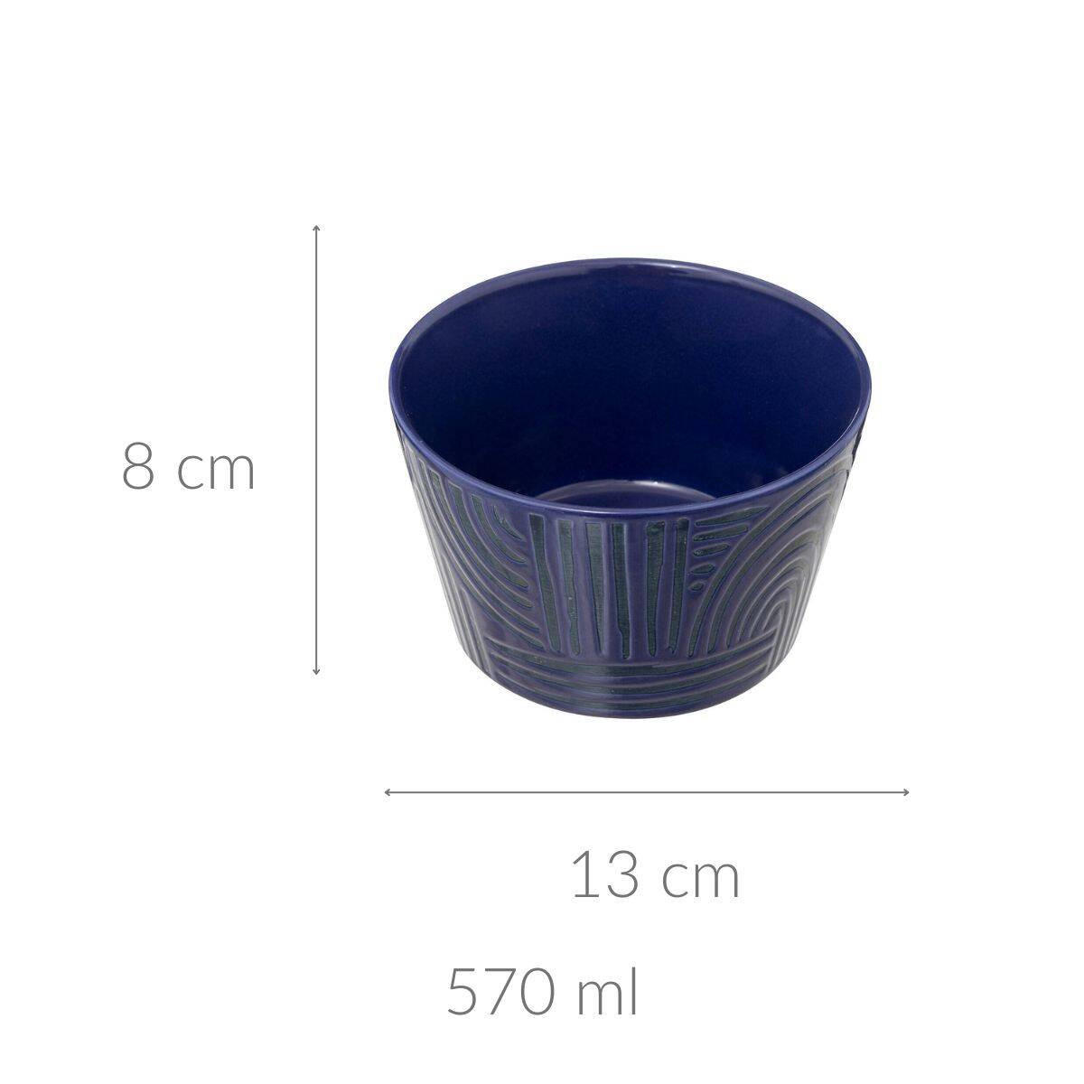 KERAMIKSCHALE Soley 570 ml - Dunkelblau, Keramik (570cm) - Secret de Gourmet