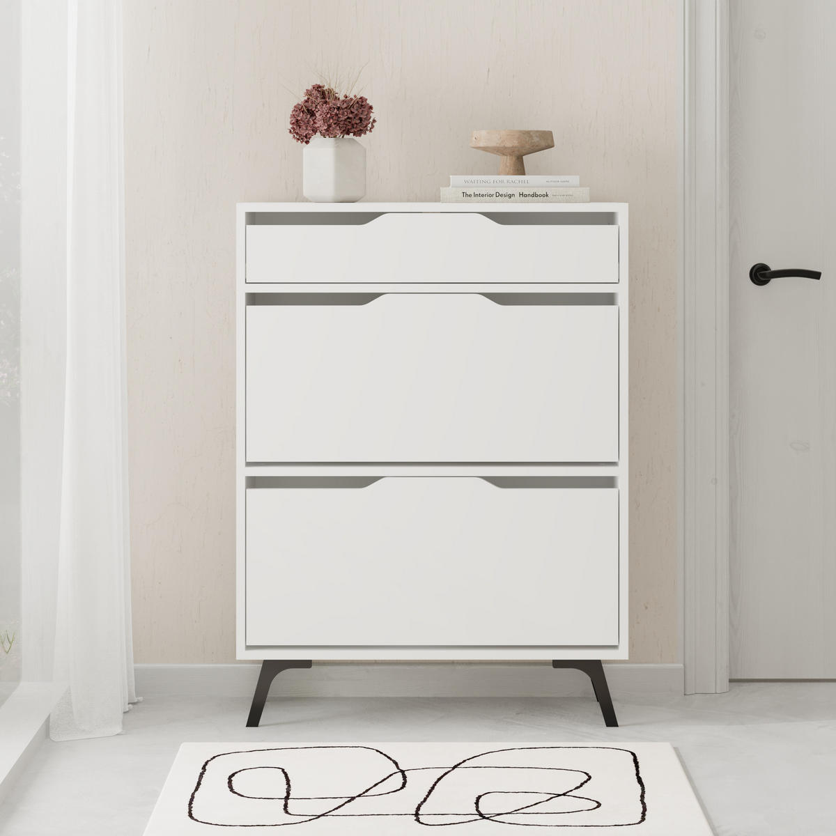 SCHUHSCHRANK Asta Weiß 82/110/29.5 cm - Weiß, Holzwerkstoff (81.6/110/29.5cm) - Decortie