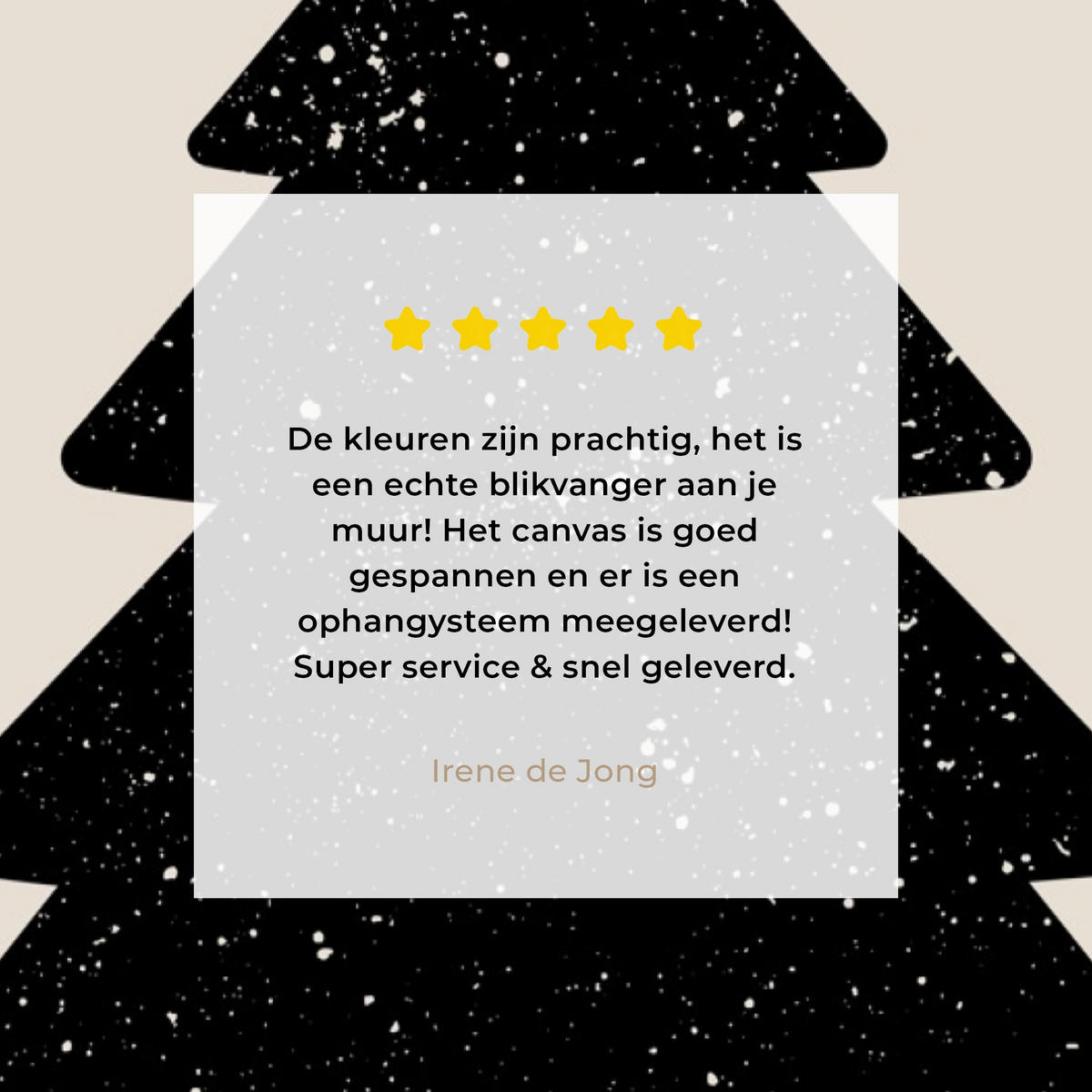 LEINWANDBILD Weihnachtsbaum - Schwarz - Urlaub - Beige 90x140 cm - Schwarz, Textil (90/140cm) - MuchoWow