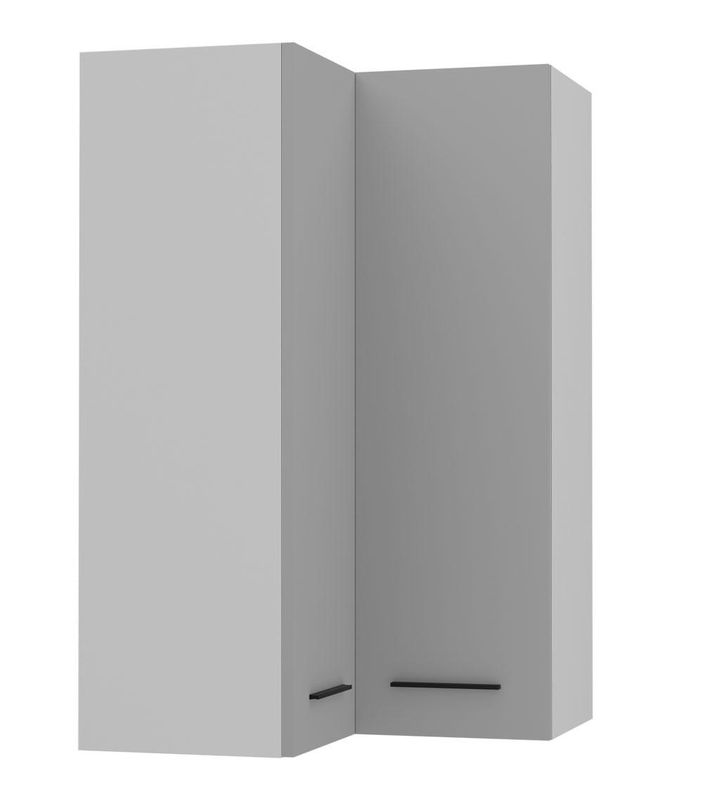 ECKHÄNGESCHRANK Bonn W14/60 weiß / dust grey matt 60 / 60 / 96cm - Weiß/Grau, Holz/Holzwerkstoff (60/96/60cm) - Feldmann-Wohnen