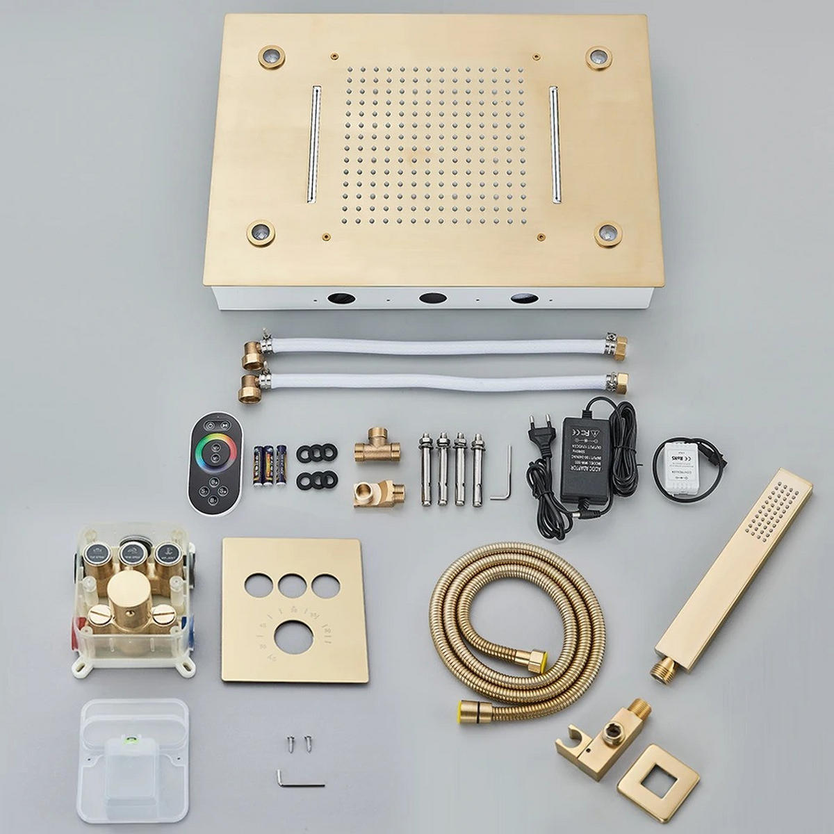 DUSCHSYSTEM Thermostat LED Gebürstetes, Gold - Goldfarben, Metall (49/165/35cm) - Kaket