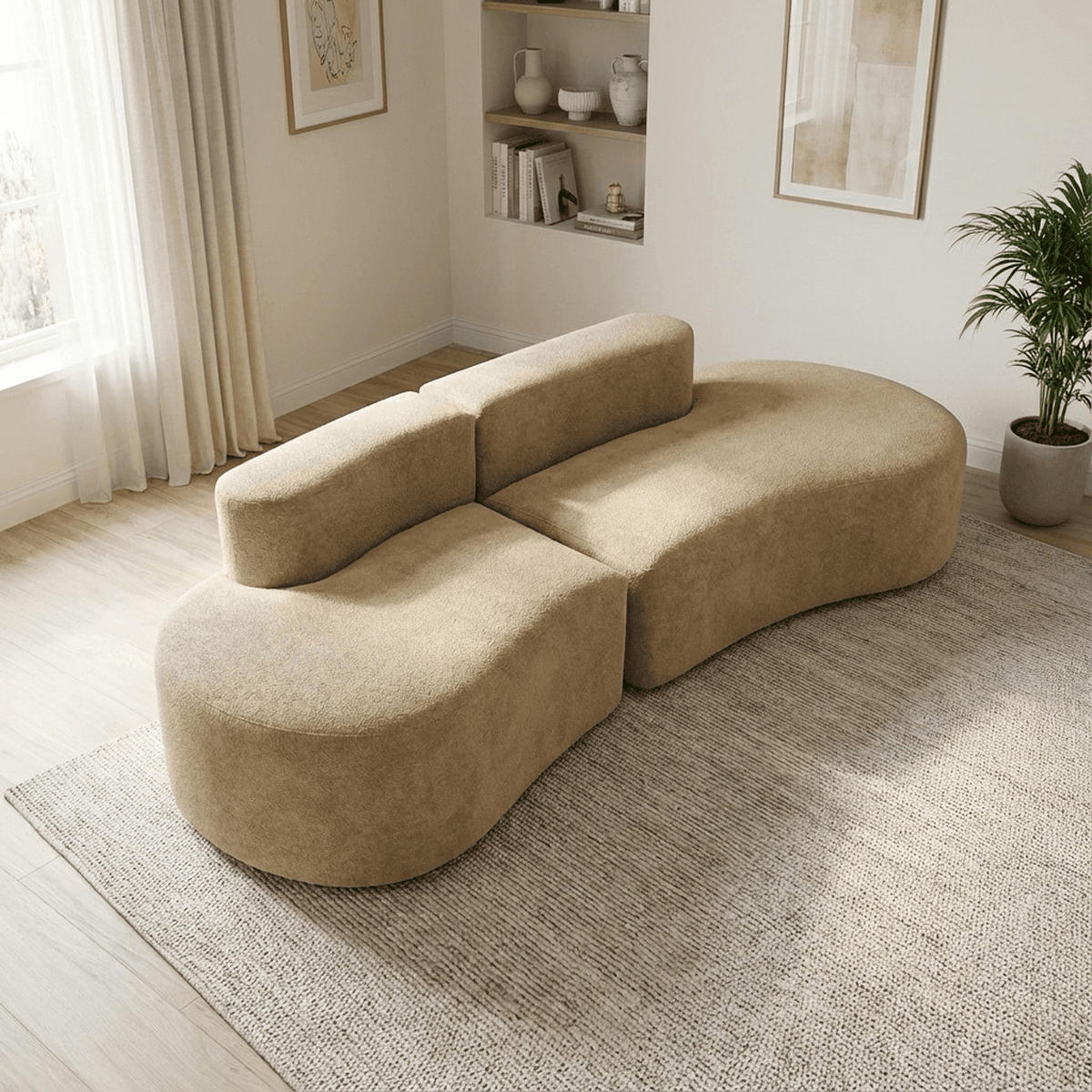 SOFA Lounge Sand 2-Sitzer - Beige, Textil (240/75/102cm) - COCO Living
