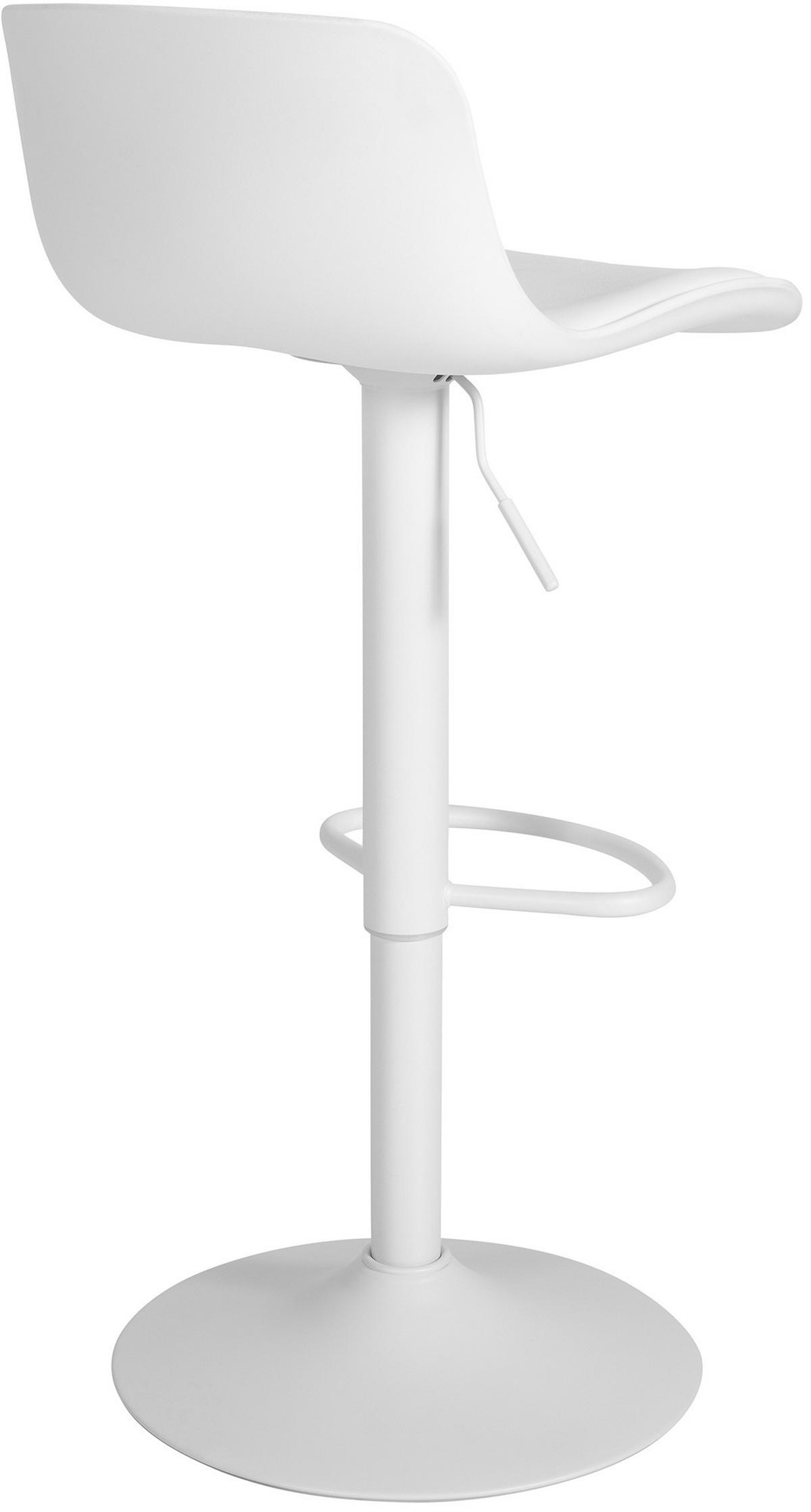 BARHOCKER Almada Kunstleder 75-104 cm weiß - Weiß, Leder (43.5/75/46cm) - furnicato