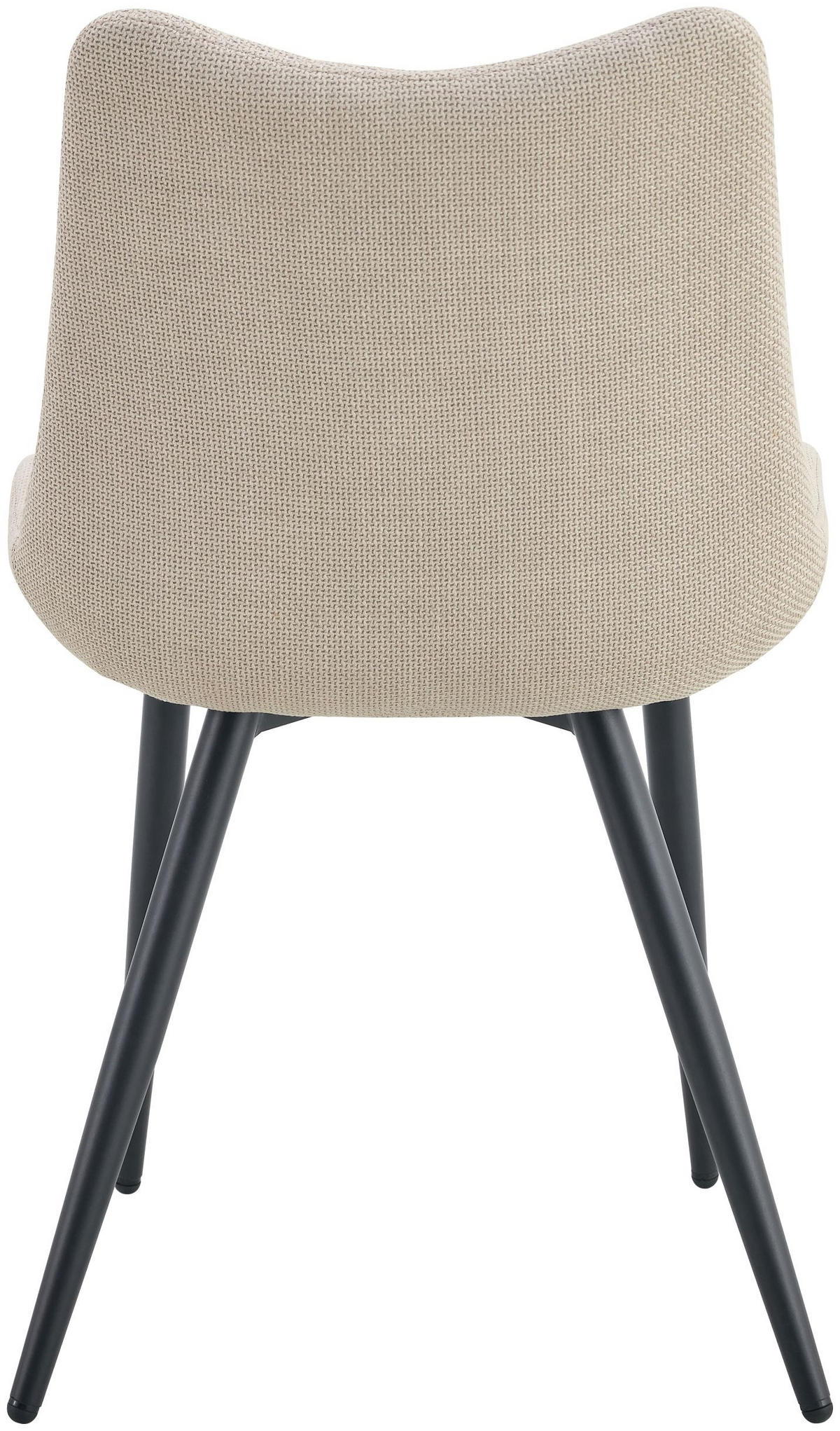 STUHL Lotta creme 2er Set - Creme/Schwarz, Textil/Metall (53/86/59cm) - Xonox