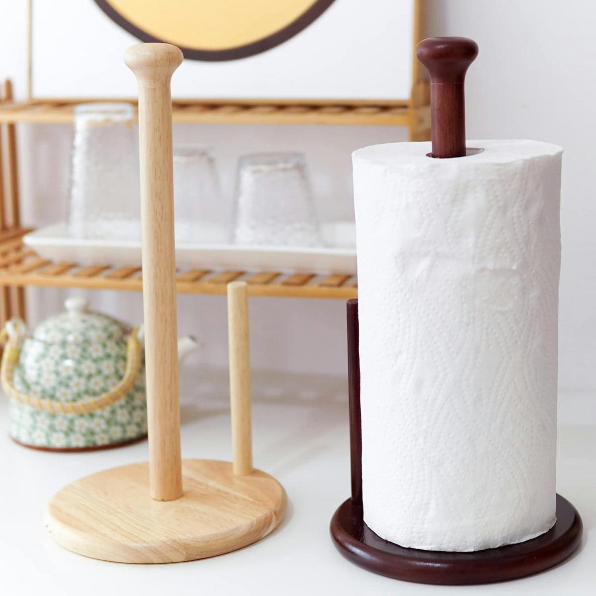 KÜCHENROLLENHALTER Holz Natur 35 cm - Weiß, Holz (18/7.6/35cm)