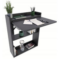 SCHREIBTISCH Klappbarer Wandregal Schwarz 70/20/85 cm - Schwarz, Holzwerkstoff (20/70/85cm) - Matkam Möbel