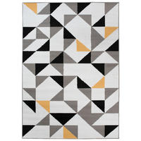 TEPPICH MAYA Weiß Dreiecke Geometrisch 160/230 cm - Weiß, Textil (160/230cm) - Tapiso