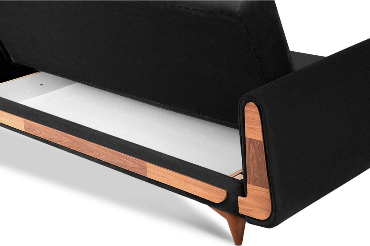 3-SITZER SCHLAFSOFA GUSTAVO mit Armlehnen, anthrazit - Anthrazit/Braun, Textil (230/98/98cm) - KONSIMO®