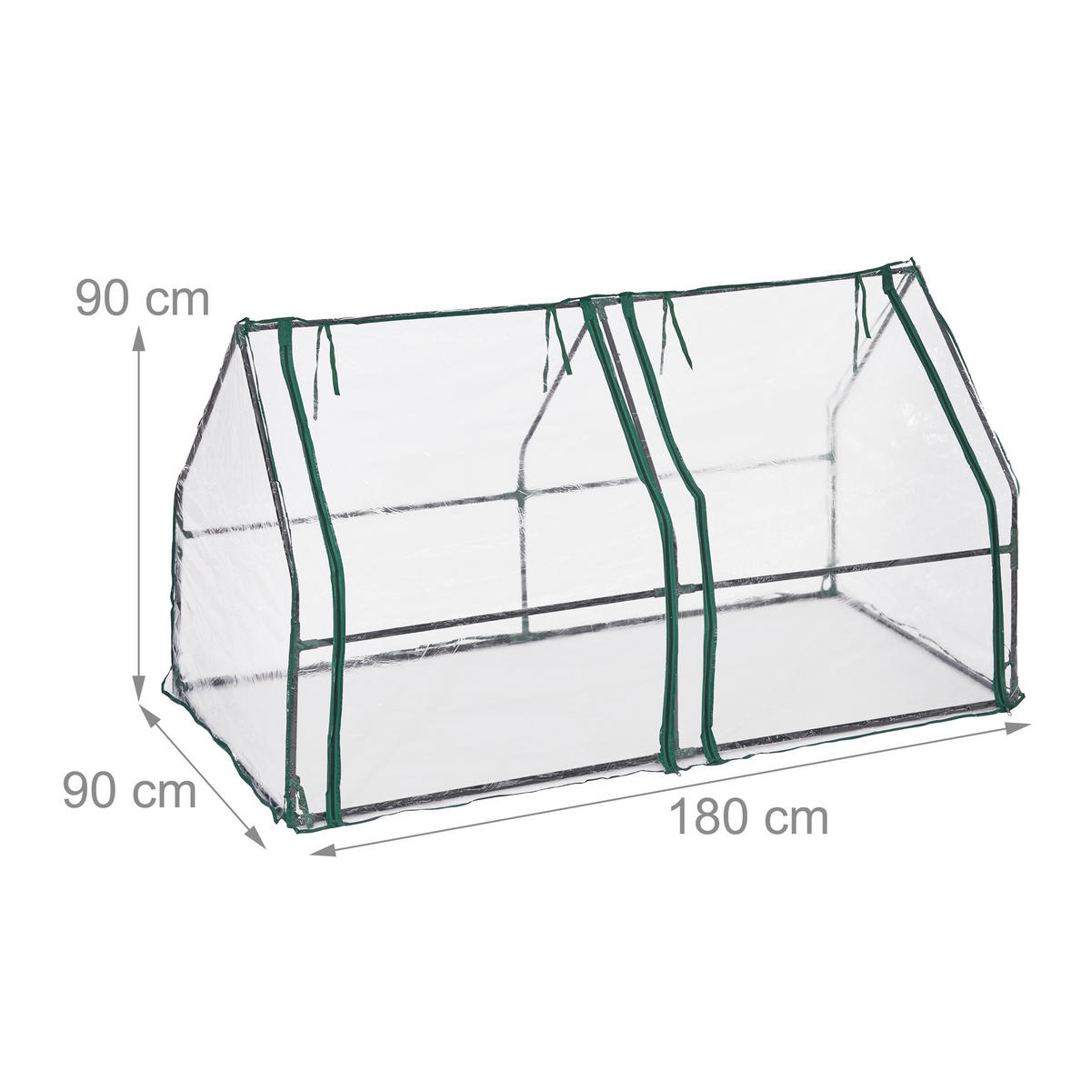 FOLIENFRÜHBEET - Transparent, Kunststoff/Metall (180/90/90cm) - Relaxdays