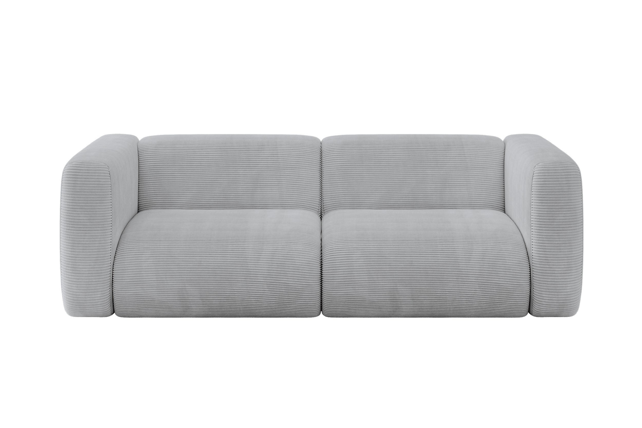 MODULARES Sofa 2-SITZER MIRA-S1 228x89x70 Grau cm Cord - Blaugrau/Schwarz, Holzwerkstoff/Kunststoff (228/70/89cm) - ALTDECOR