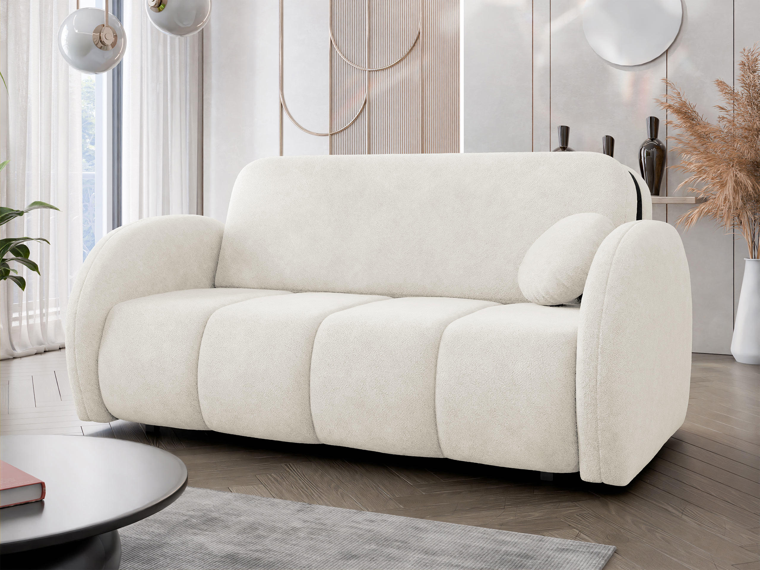 SCHLAFSOFA Viva Comfy IV - Creme/Schwarz, Holz/Textil (172/85/103cm) - MIRJAN24