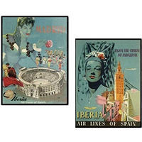 POSTER Set Mit 2 Vintage Spain Zwei Blätter A4 Rahmenlos - Klar, Papier (29.7/5/21cm) - Nacnic