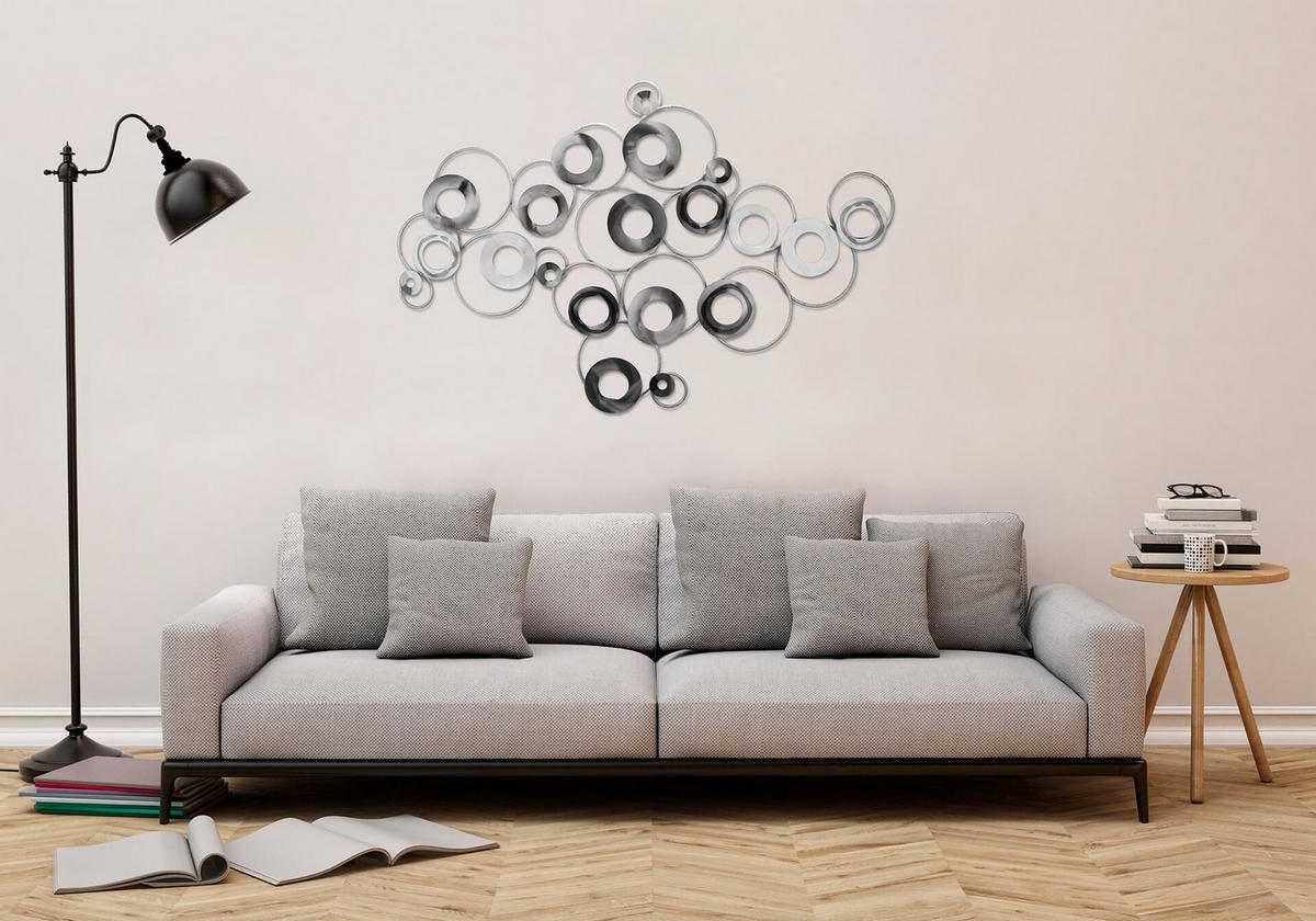 WANDDEKO Silber 129/84 cm - Silberfarben, Metall (3.3/84/4cm) - KUNSTLOFT