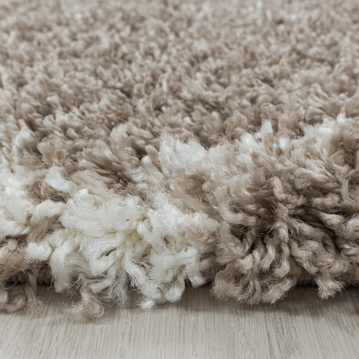 TEPPICH Hochflor Shaggy Geometrisch Polypropylen Wohnzimmer Beige Rechteckig 140x200 - Beige, Textil (140/200cm) - KADIMA DESIGN