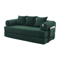 SOFA 3-Sitzer in Grün aus Cord mit modularem Design und Metallrahmen - Grün, Holzwerkstoff/Textil (200/67/94cm) - CHICFURN