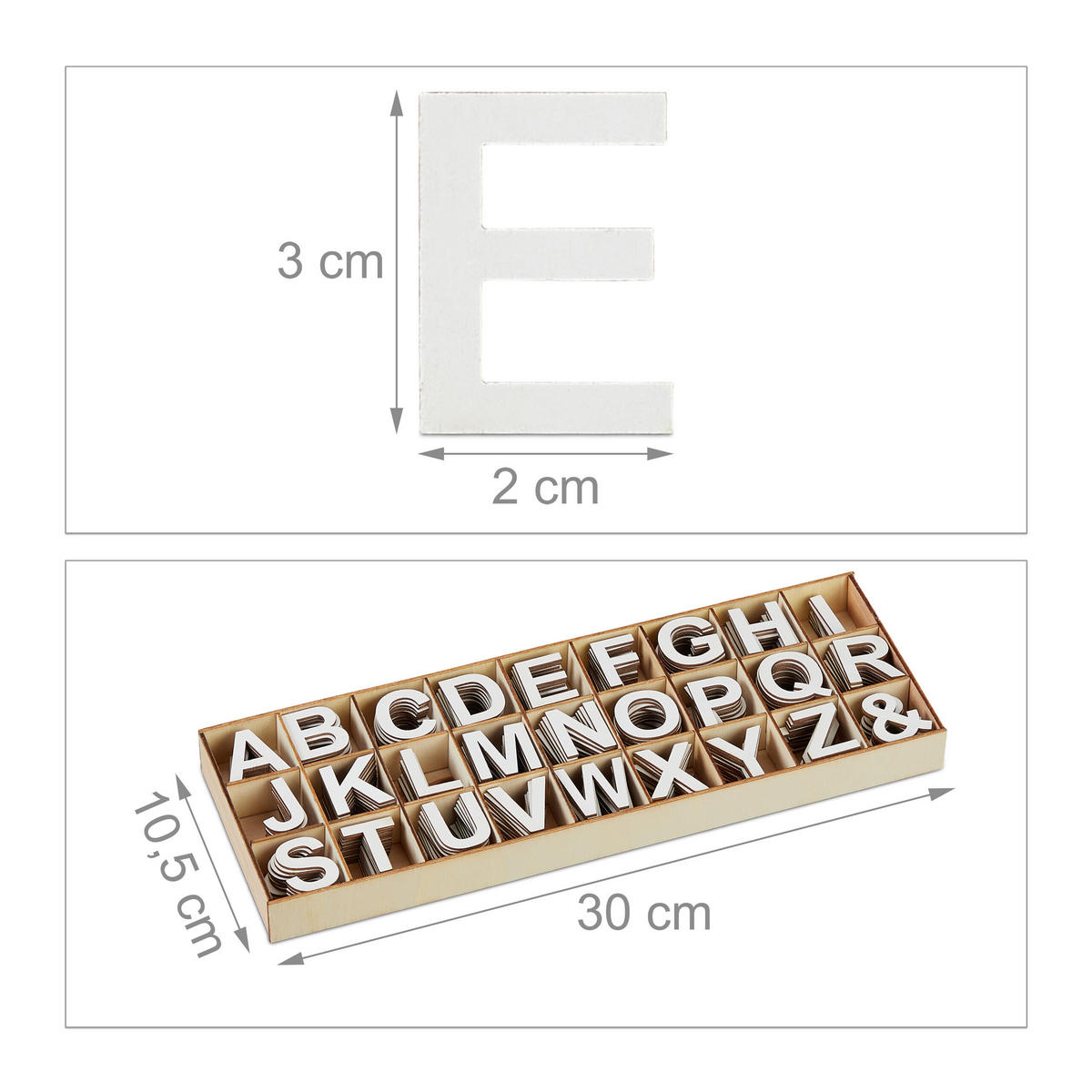 324TLG.HOLZBUCHSTABEN-SET - Multicolor, Holz (10.5/2.5/30cm) - Relaxdays