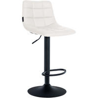 BARHOCKER James Kunstleder schwarz weiß - Schwarz/Weiß, Kunststoff/Metall (43/108.5/46.5cm) - TPFLiving