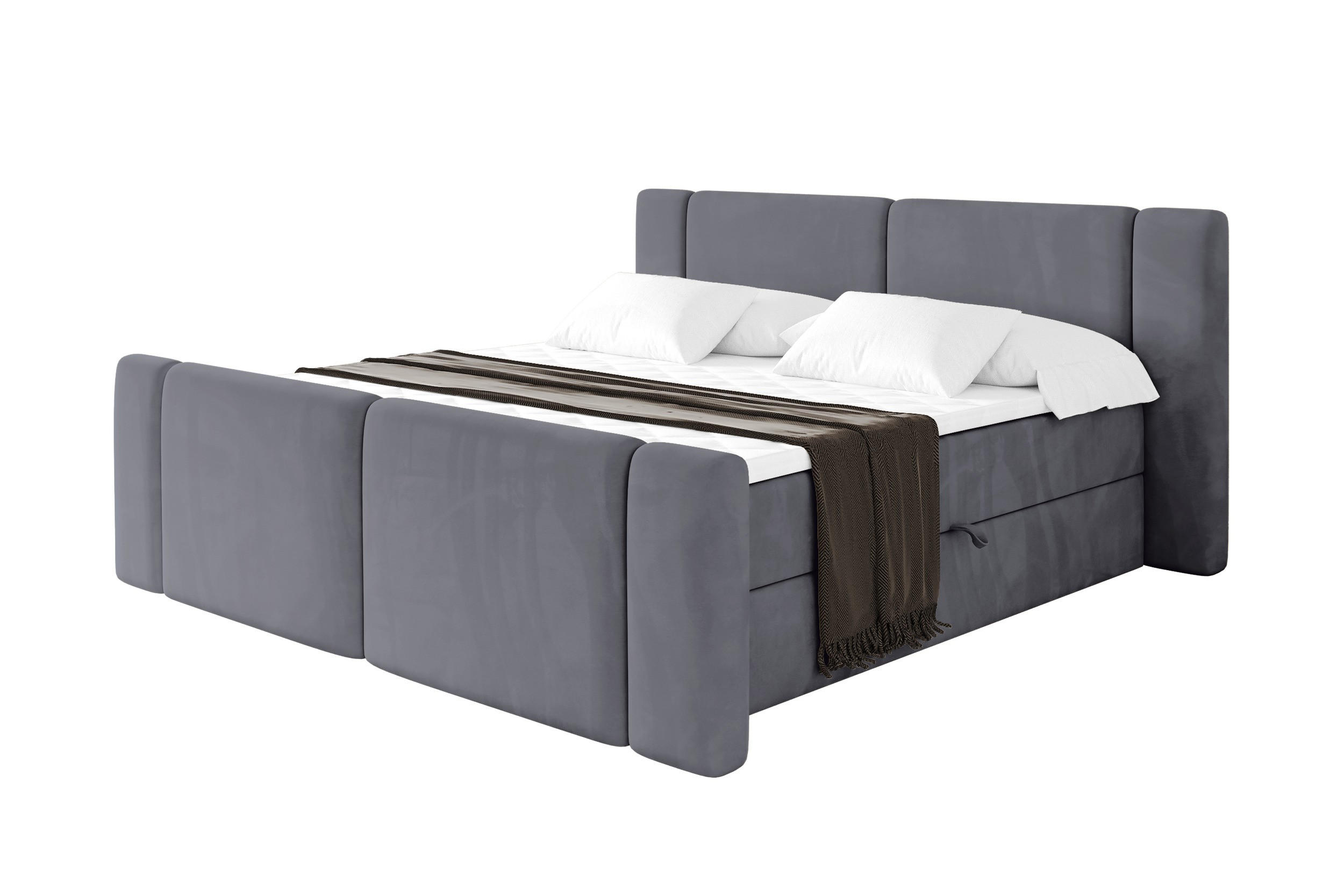 ALTDECOR POSTEL boxspring s matrací H3 - EVON Zanozek - 200x200 cm Tmavě šedá