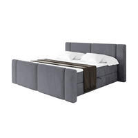 BOXBETT mit Matratze H3 - EVON Zanozek - 140x200 cm Dunkelgrau - Dunkelgrau, Holzwerkstoff (140/200cm) - ALTDECOR