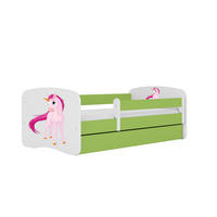 KINDERBETT Einhorn mit Schublade und Matratze 160/80 - Grün, Holzwerkstoff (80/160cm) - RAUMHIRSCH FURNITURE