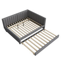 AUSZIEHBETT 140/230/200 cm DE-01969, in Grau, mit Lattenrost - Grau, Holzwerkstoff (140/200cm) - ComfortXL