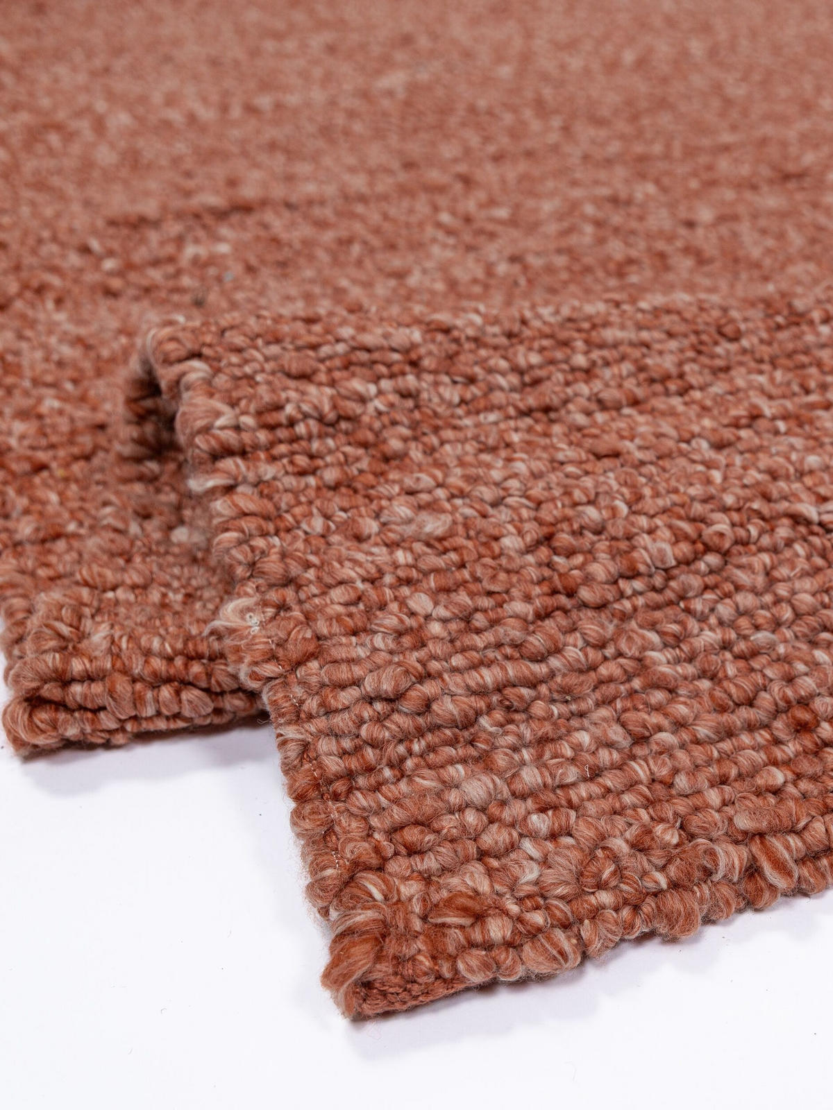 TEPPICH Kurzflor, handgewebt, GLAVEN, in Terrakotta, Bouclé-Struktur, 120 x 170 cm - Orange, Textil (120/170cm) - KADIMA DESIGN