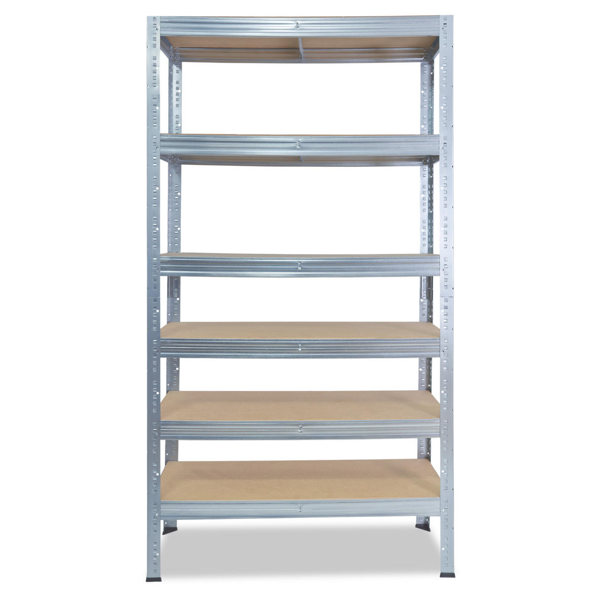 SCHWERLASTREGAL PRO 155x60x40 cm in verzinkt mit 6 Böden und 166 kg Traglast pro Boden - Silberfarben, Metall (60/155/40cm) - shelfplaza