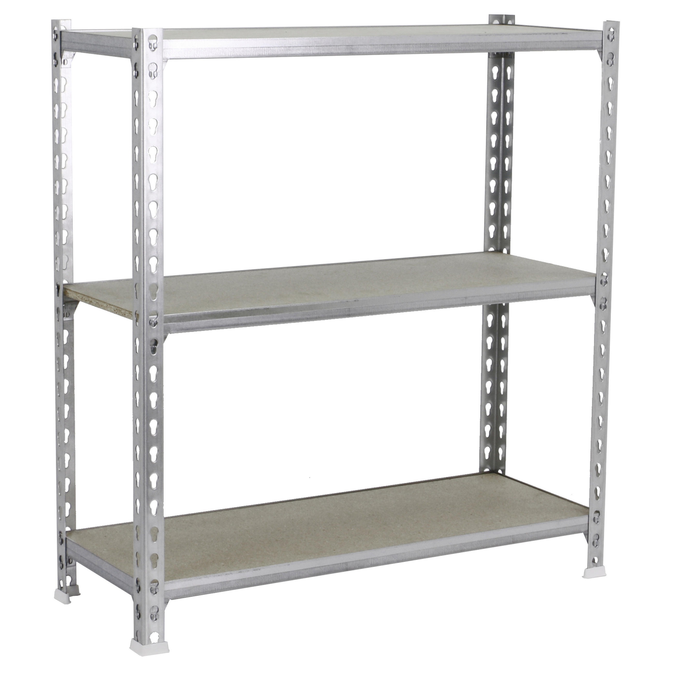SCHWERLASTREGAL Baby Muli HxBxT 90 x 80 x 50 cm 3 Fachböden Fachlast 150 kg Verzinkt - Silberfarben, Metall (80/90/50cm) - PROREGAL