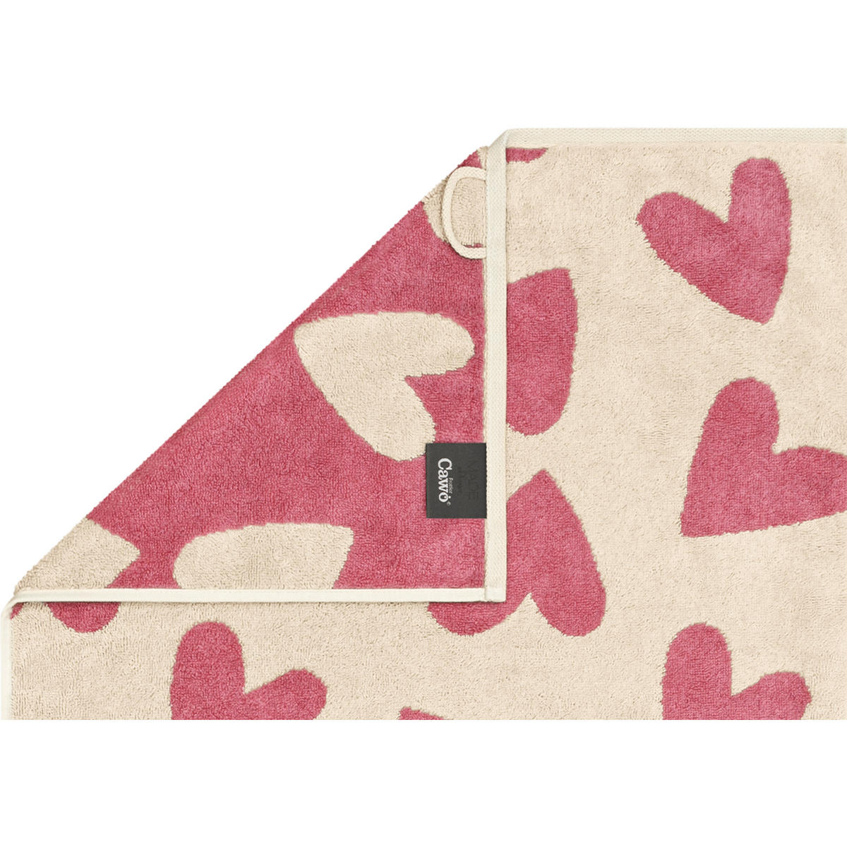 WASCHLAPPEN HEART BEATS HEARTS 6275 BEERE - 32 - Rosa, Textil (16/22cm) - Cawoe