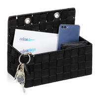 AUFBEWAHRUNGSKORB - Schwarz, Kunststoff/Metall (16.5/25/20cm) - Relaxdays