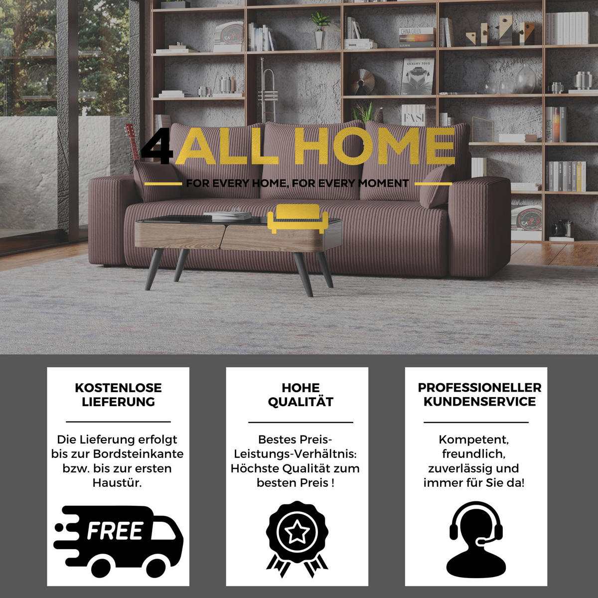 SOFA Bubi mit Bettkasten und Schlaffunktion, Cordstoff - Lila, Holzwerkstoff (242/85/95cm)