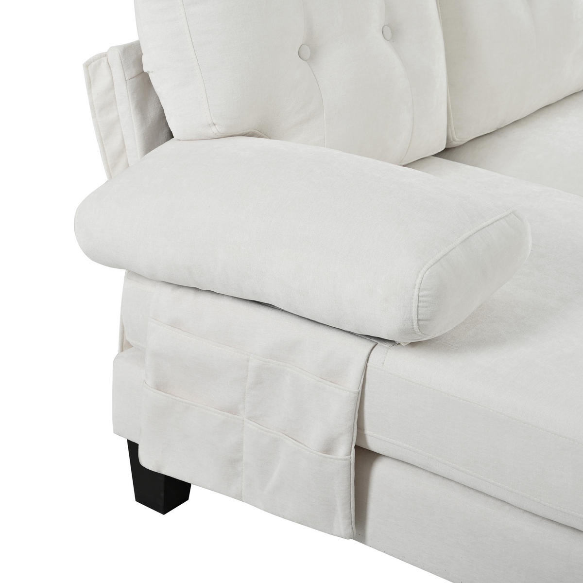 WOHNLANDSCHAFT aus Chenille 268x128x84 cm in Beige mit Doppel-Chaiselongue - Beige, Textil (128/84/268cm) - Modfu