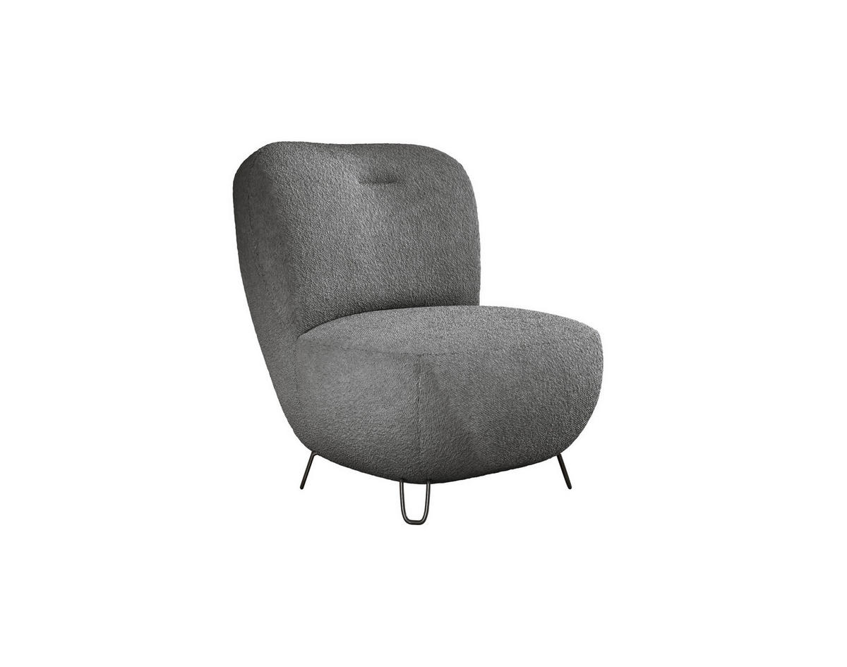 SESSEL LUIS, Skandinavischer Stil – Freistehend, 82×56×82 cm, ANTHRAZIT - Anthrazit/Schwarz, Holz/Textil (82/82/66cm) - DomoHome
