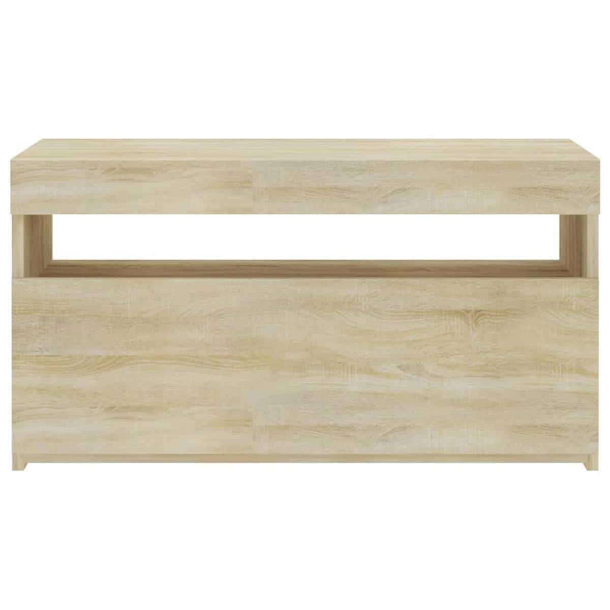 LOWBOARD mit Led-Leuchten 75/35/40 cm aus Holzwerkstoff in Sonoma-Eiche Dekor - Sonoma Eiche, Holz (75/40/35cm) - vidaXL