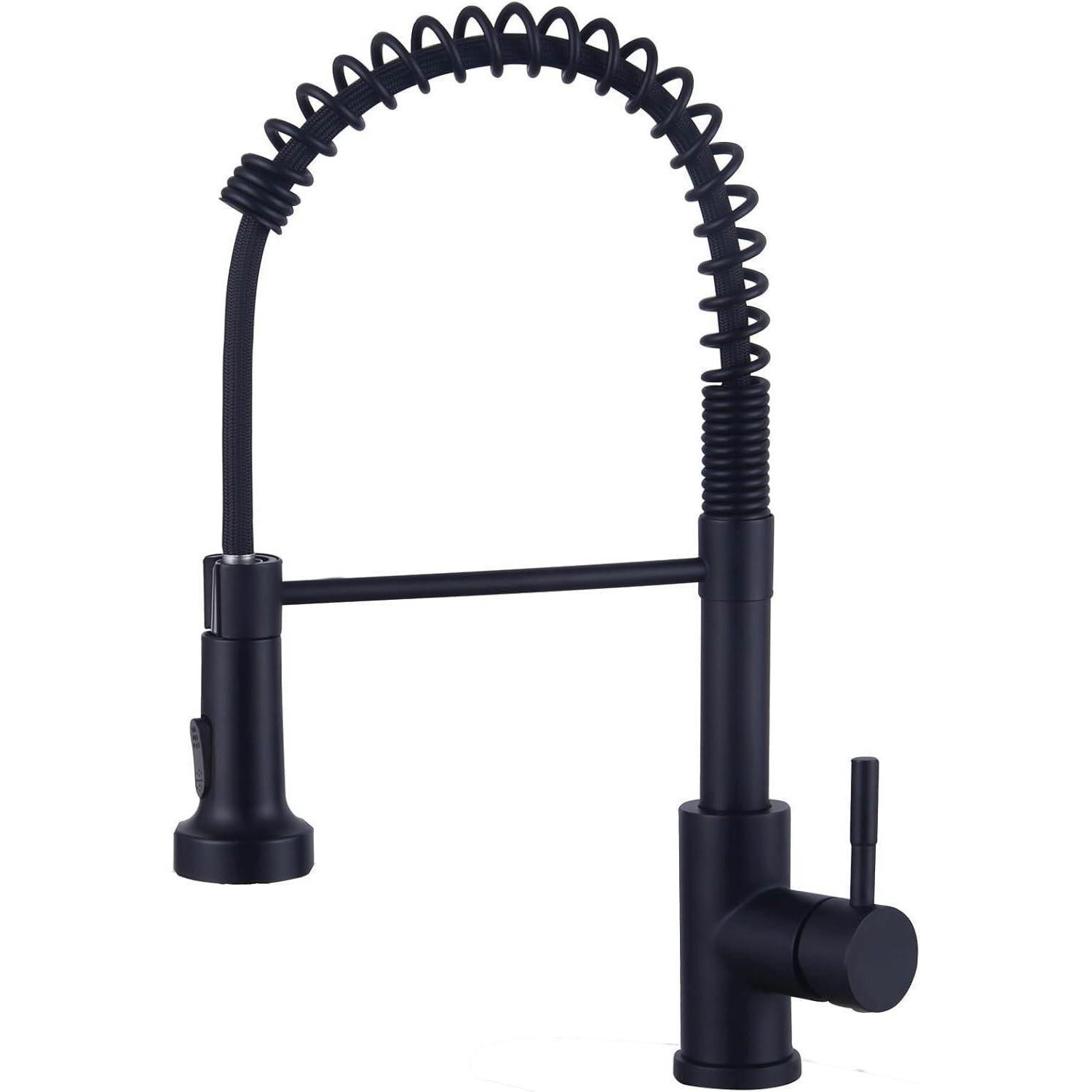 KÜCHENARMATUR Schwarz mit Brause Ausziehbar 360° Drehbar 2 Sprühfunktionen - Schwarz, Metall (20/4/30cm)
