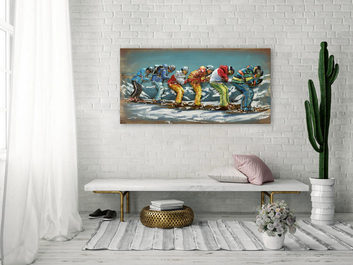 METALLBILD Blau 120/60 cm - Blau, Metall (7.4/60cm) - KUNSTLOFT