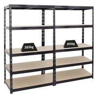 SCHWERLASTREGAL Tiger 2er-Set mit 2x 180x100x60 cm Fachlast 265 kg Schwarz - Silberfarben, Metall (200/180/60cm) - PROREGAL