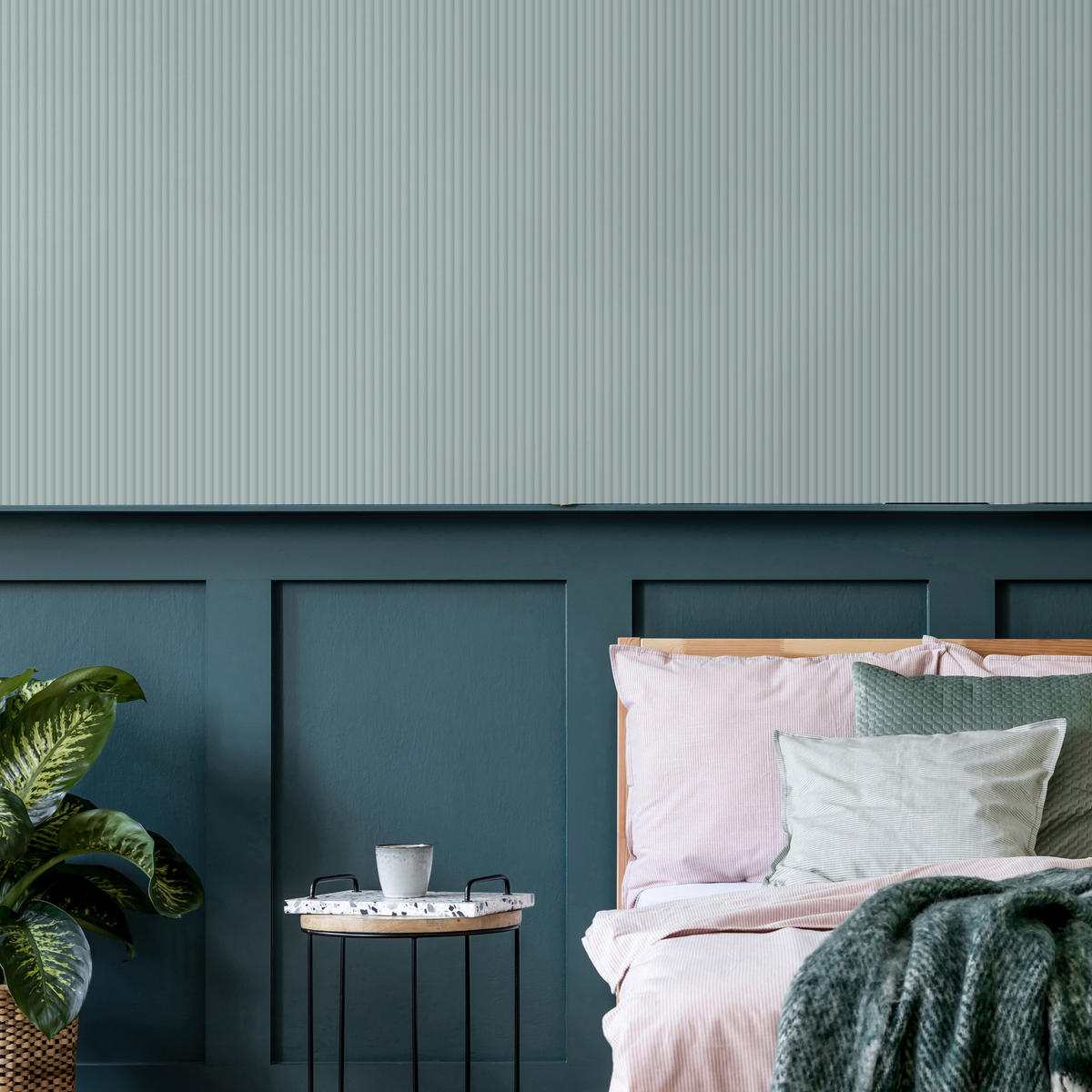 VLIESTAPETE 3D Streifen - Blau, Papier/Kunststoff (52/1000cm) - Sublime