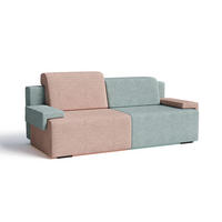 SCHLAFSOFA HOOK - Schmutziges Rosa +Türkis (Diosa 60 + 70) - Rosa, Holzwerkstoff (200/88/98cm) - Möblo