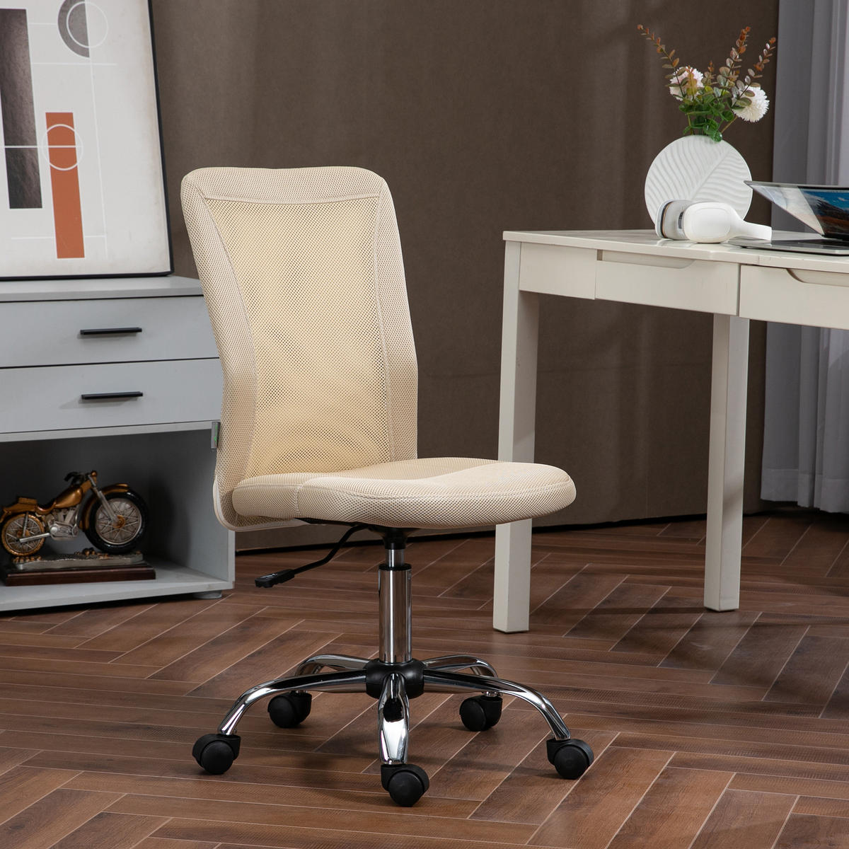 DREHSTUHL DE-11700 Mesh höhenverstellbar Beige - Beige, Textil (56/100/43cm) - ComfortXL