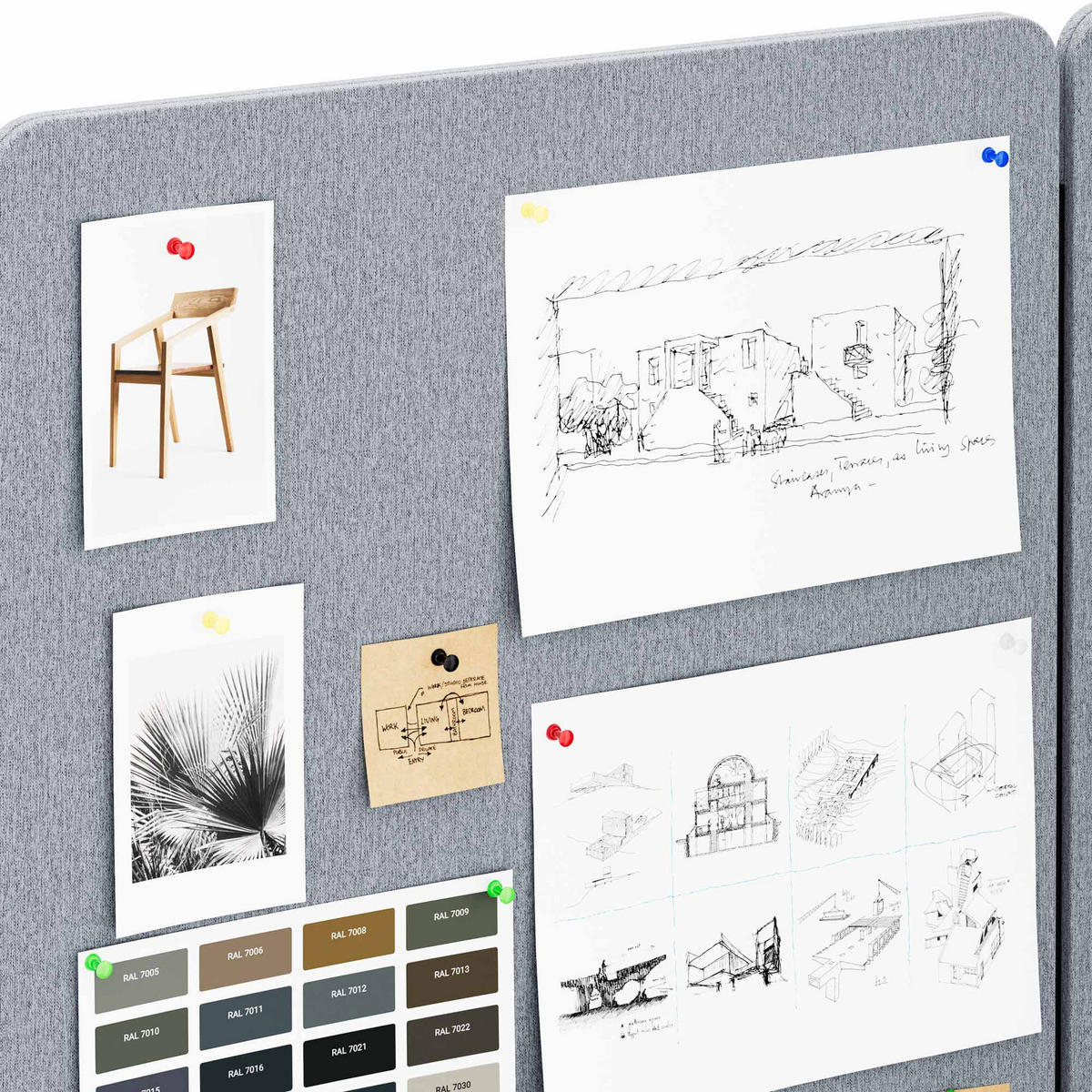 AKUSTIKSCHUTZWAND SADIE - Grau, Metall (240/145/2cm) - Jan Nowak