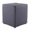 HOCKER Würfelform Kunstleder CUBE, Schwarz 41x41x41 cm - Schwarz, Kunststoff/Textil (41/41/41cm) - KADIMA DESIGN
