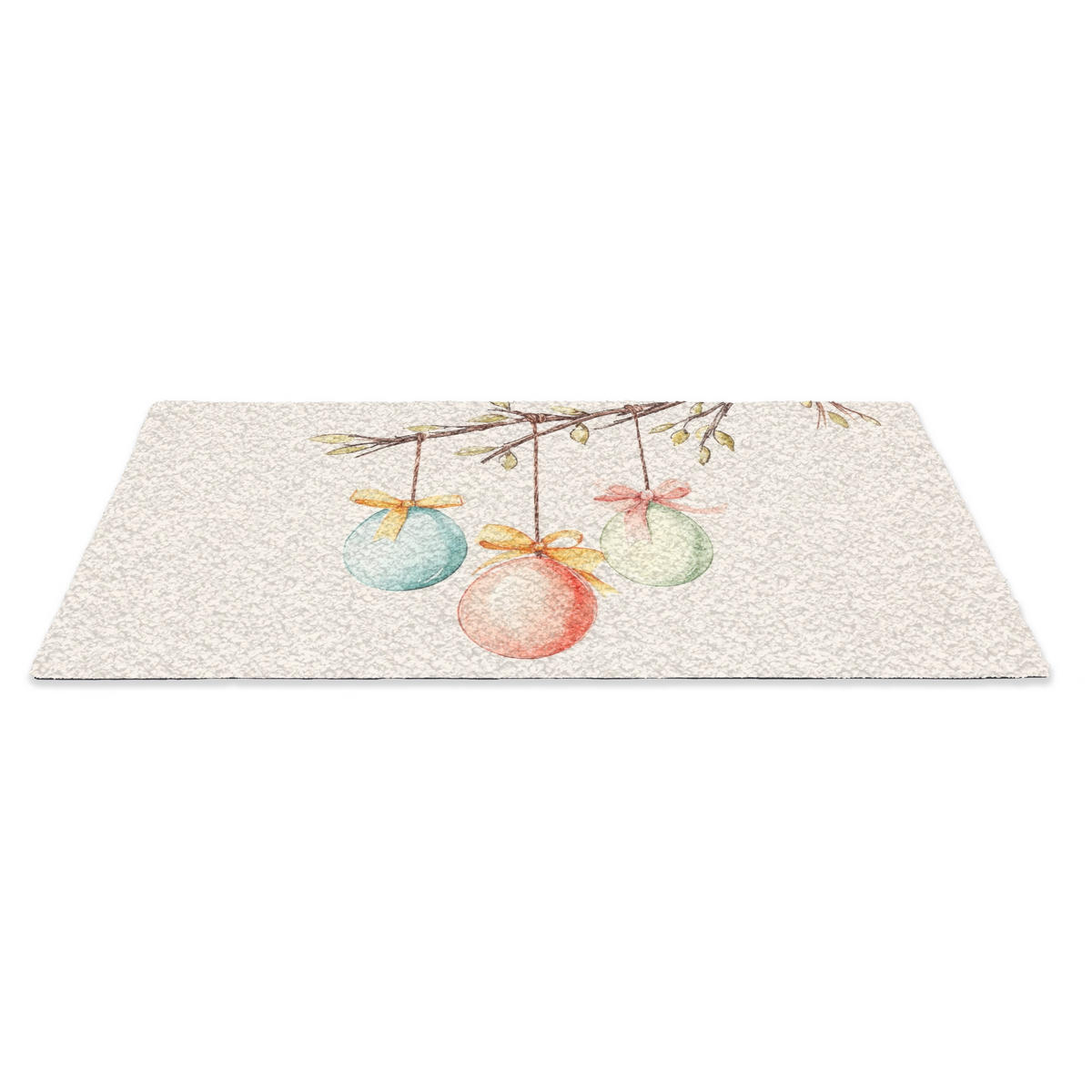 FUSSMATTE Osterkuchen - Schleife - Eier 60x40 cm - Creme, Kunststoff (40/60cm) - MuchoWow