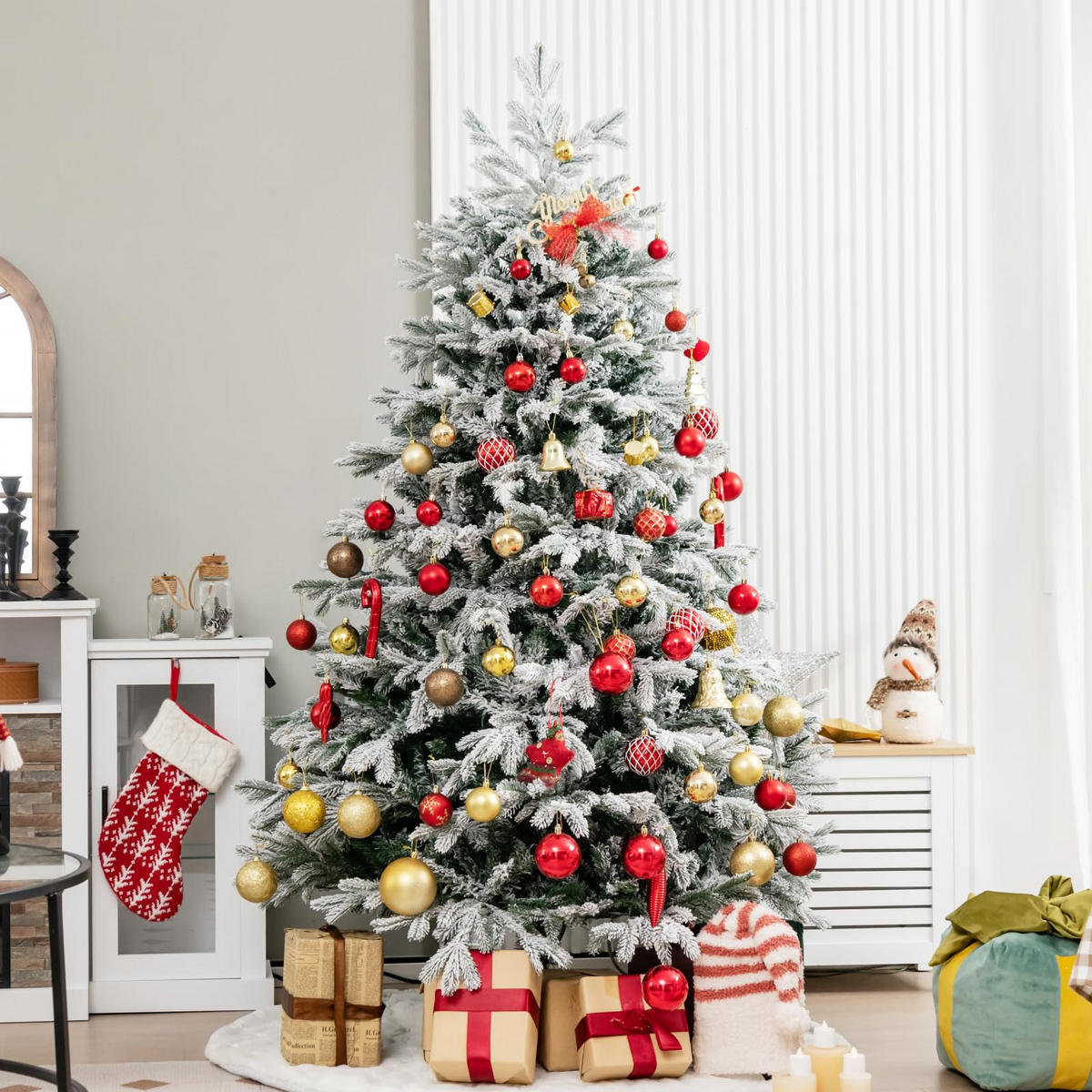 WEIHNACHTSBAUM mit 350 warmweissen LED-Lichtern 180cm Grün - Grün, Metall (180cm) - COSTWAY