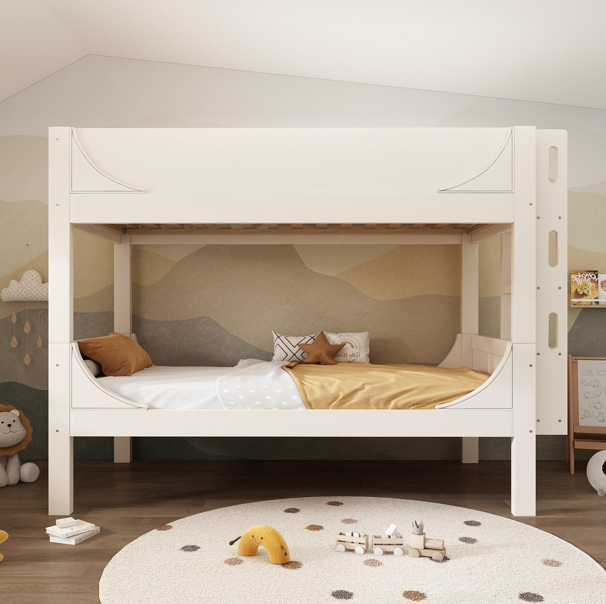 ETAGENBETT 90/200 cm aus Massivholz und MDF mit trennbarer Konstruktion Weiß - Weiß, Holzwerkstoff (90/200cm) - Modenvie