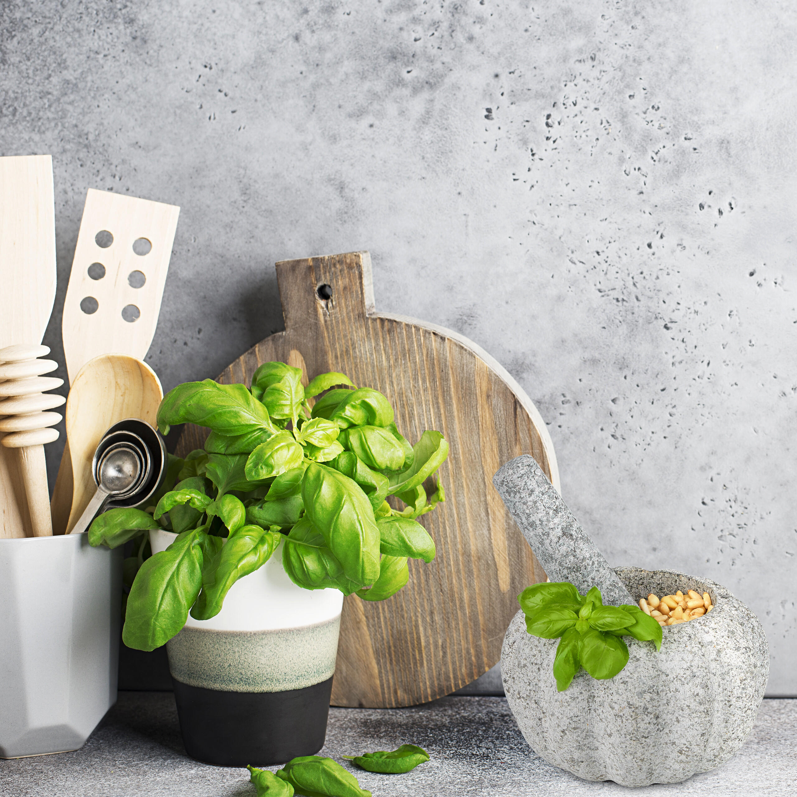 MÖRSER - Grau, Stein (15.5/10/15.5cm) - Relaxdays