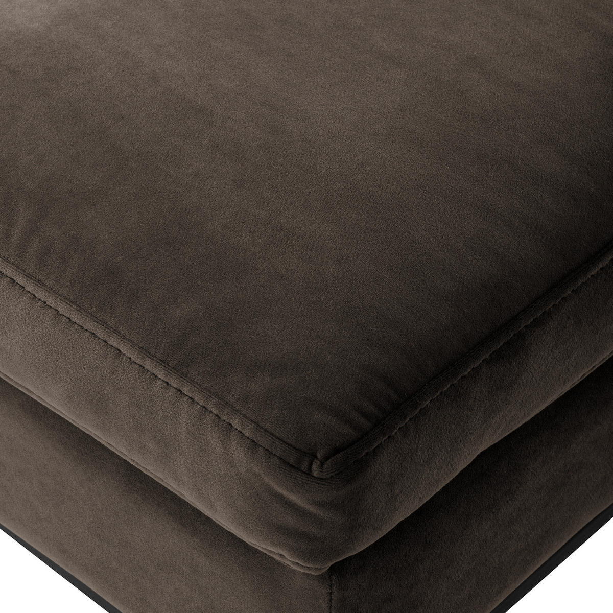POLSTERHOCKER - Taupe/Chromfarben, Textil/Metall (108/40/69cm) - home24