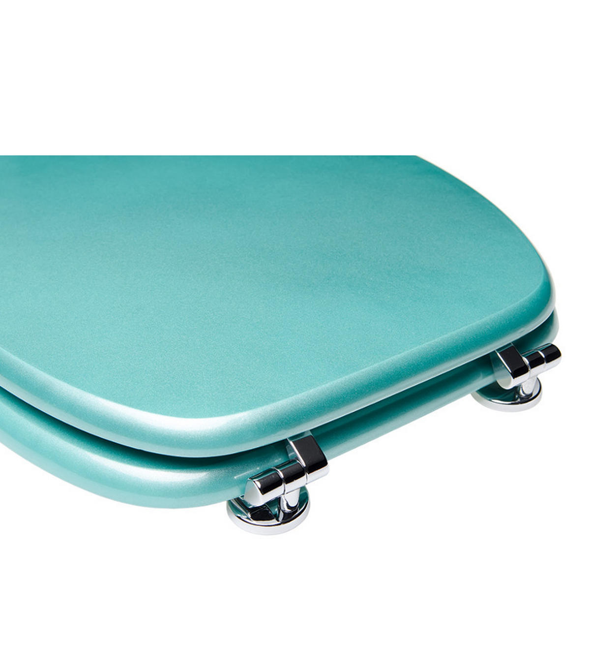 WC-SITZ Glitzer Türkis - Türkis, Holzwerkstoff (38/6/47cm) - Sanilo