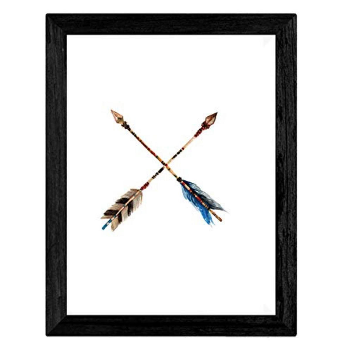 POSTER Set mit 4 bömische Federn und Blumen A4 Rahmenlos - Klar, Papier (29.7/3cm) - Nacnic